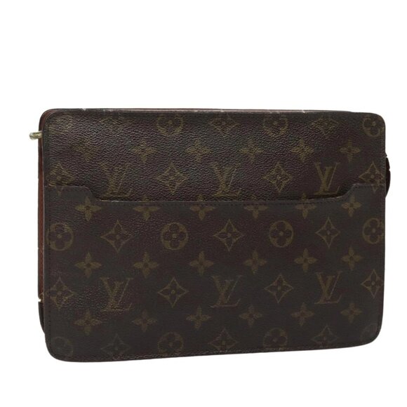 LOUIS VUITTON Monogram Pochette Homme Clutch Bag M51795 LV Auth ti1898 - Picture 1 of 14